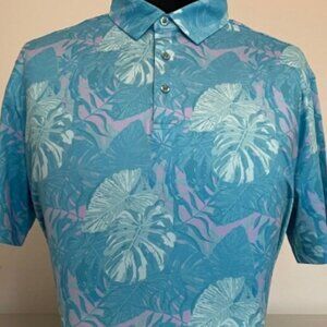 CS Teal Tropical Print Polo